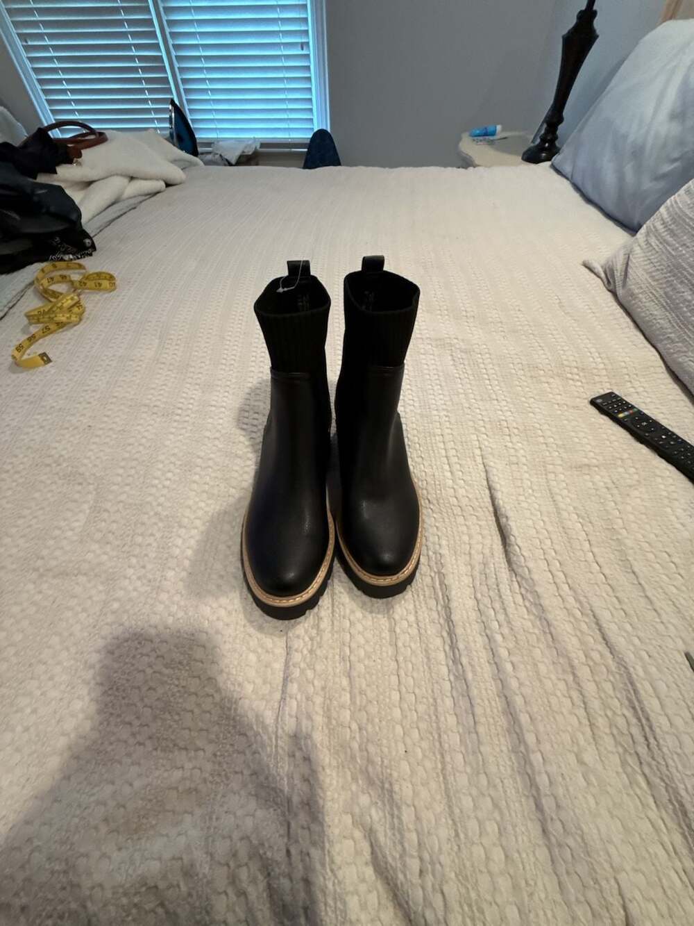 DV Dolce Vita Black Lug Sole Sock Boots Size 6.5
